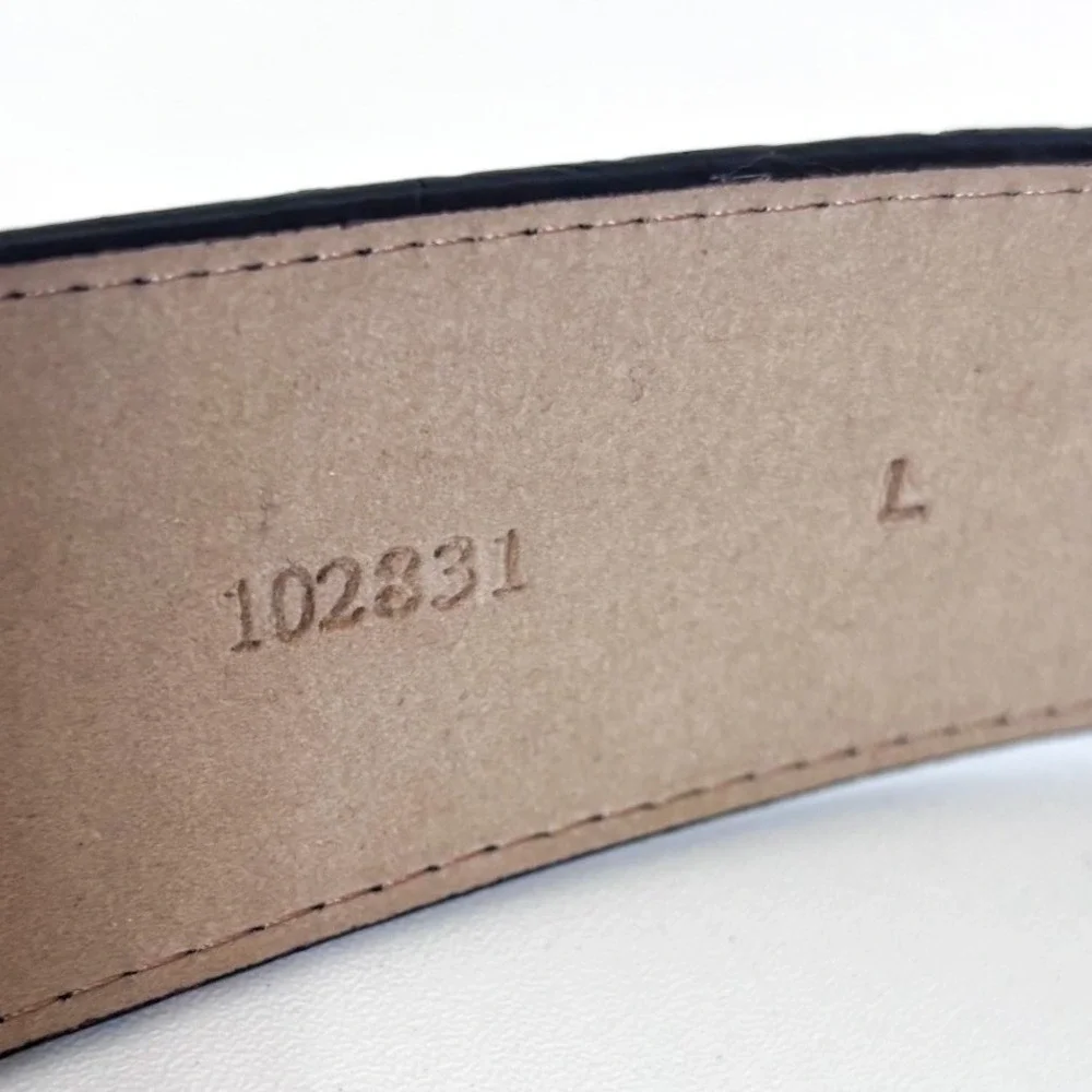 Ann Taylor 90s Croc Embossed Leather‎ Belt Womens L Chocolate Brown Boho Indie